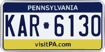 PA license plate KAR6130