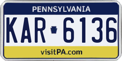 PA license plate KAR6136