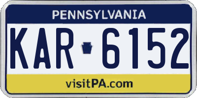 PA license plate KAR6152