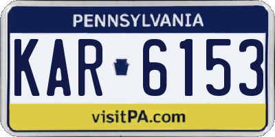 PA license plate KAR6153