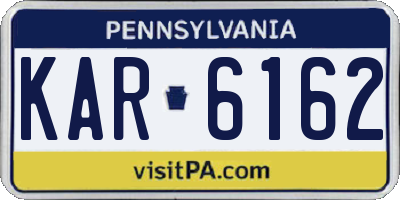 PA license plate KAR6162