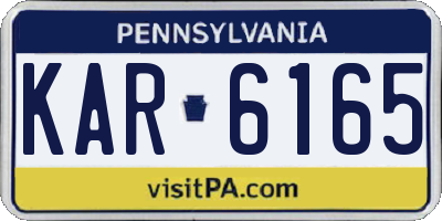 PA license plate KAR6165