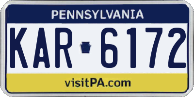 PA license plate KAR6172