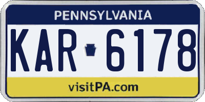 PA license plate KAR6178