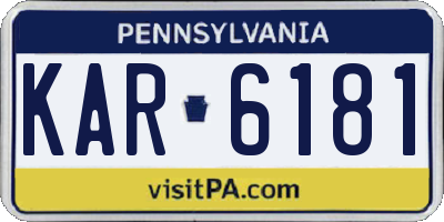 PA license plate KAR6181