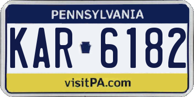 PA license plate KAR6182