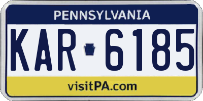 PA license plate KAR6185
