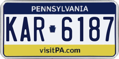 PA license plate KAR6187