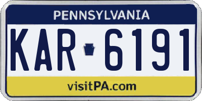 PA license plate KAR6191
