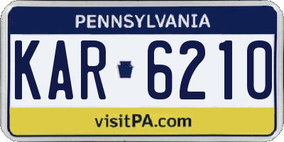 PA license plate KAR6210