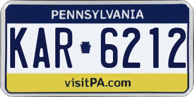 PA license plate KAR6212