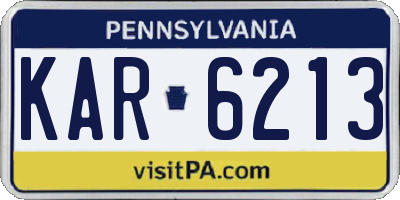 PA license plate KAR6213