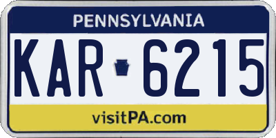 PA license plate KAR6215
