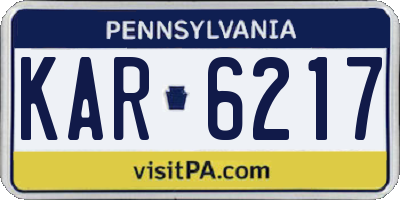 PA license plate KAR6217