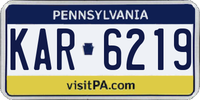 PA license plate KAR6219