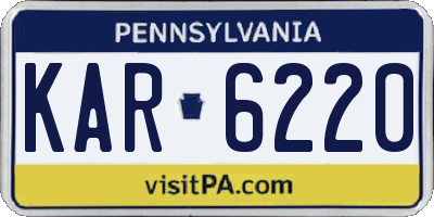 PA license plate KAR6220