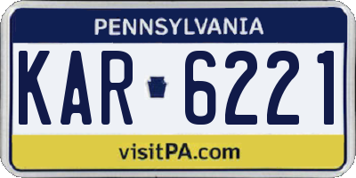 PA license plate KAR6221