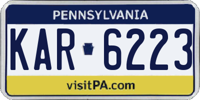 PA license plate KAR6223