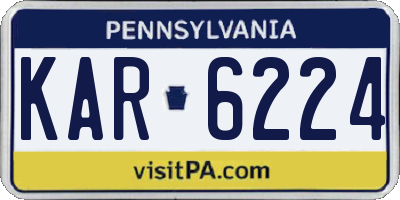 PA license plate KAR6224