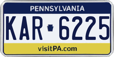PA license plate KAR6225
