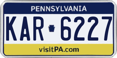 PA license plate KAR6227