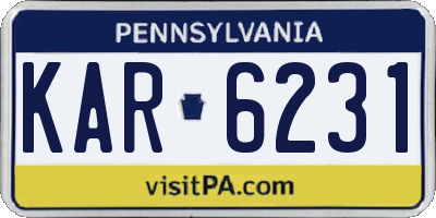 PA license plate KAR6231