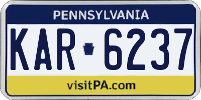 PA license plate KAR6237