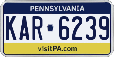 PA license plate KAR6239
