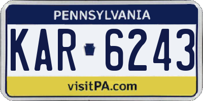 PA license plate KAR6243