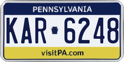 PA license plate KAR6248