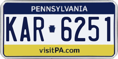 PA license plate KAR6251
