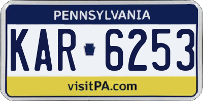 PA license plate KAR6253