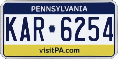 PA license plate KAR6254