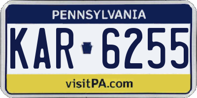 PA license plate KAR6255
