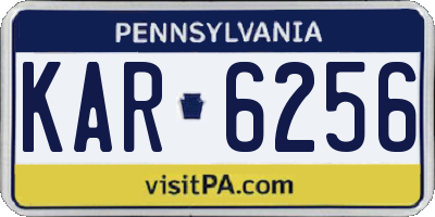 PA license plate KAR6256