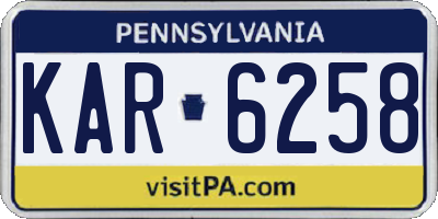 PA license plate KAR6258