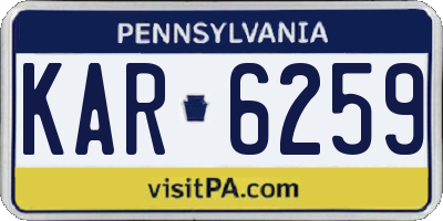 PA license plate KAR6259