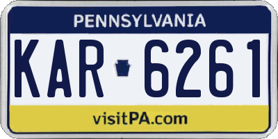 PA license plate KAR6261