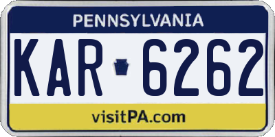 PA license plate KAR6262