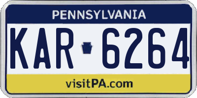 PA license plate KAR6264