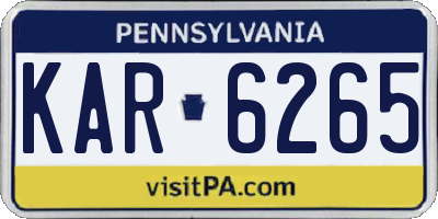 PA license plate KAR6265