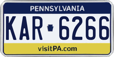 PA license plate KAR6266