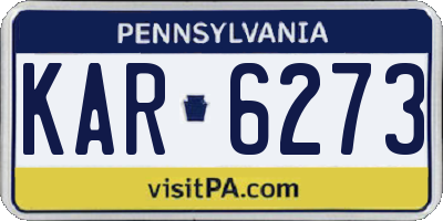 PA license plate KAR6273