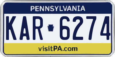 PA license plate KAR6274