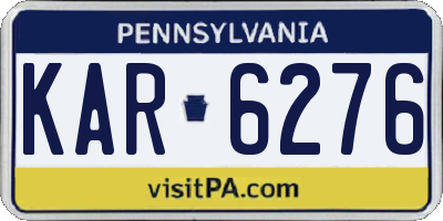 PA license plate KAR6276