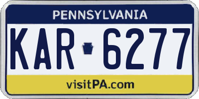 PA license plate KAR6277