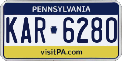 PA license plate KAR6280