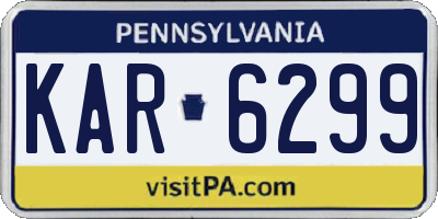 PA license plate KAR6299