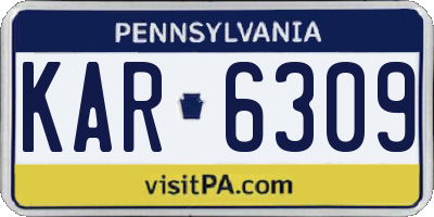 PA license plate KAR6309