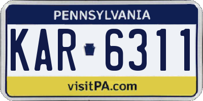 PA license plate KAR6311